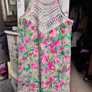 Lilly Pulitzer Pink and Green Tropical Dress